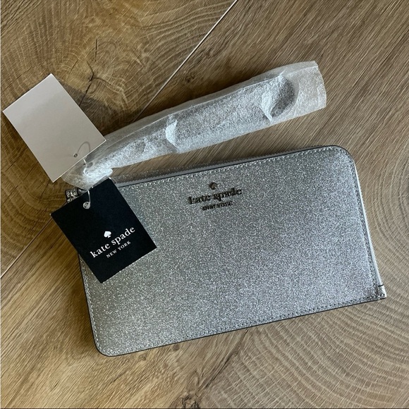 Kate Spade Lucy Glitter Medium L-Zip Wristlet - Picture 4 of 5